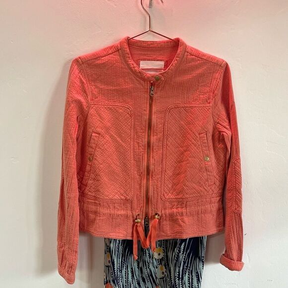 A by Anthropologie Peach Spring Jacket Size - Picture 1 of 4